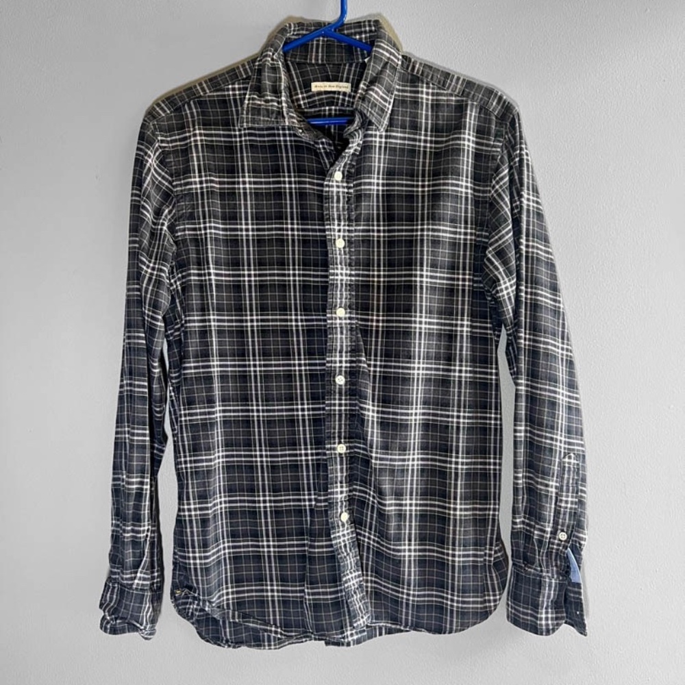 Vintage Made in New England Black Plaid Flannel